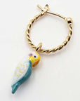 Blue parakeet mini hoop - Nach Bijoux