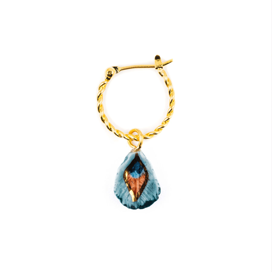 Peacock feather mini hoop - Nach Bijoux