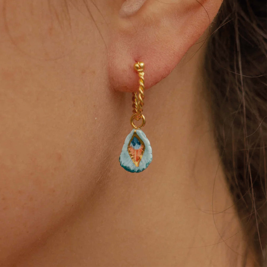 Peacock feather mini hoop - Nach Bijoux