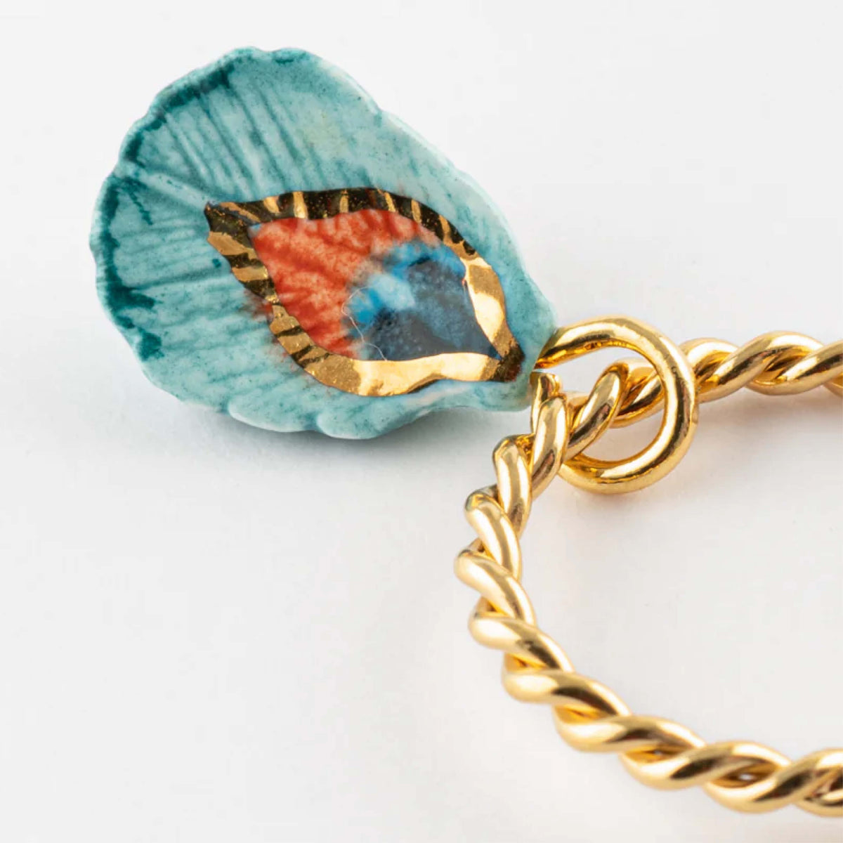Peacock feather mini hoop - Nach Bijoux