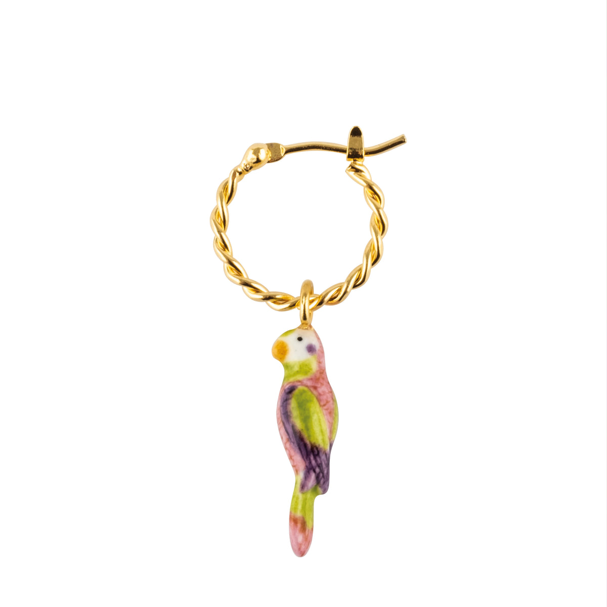Parakeet with Whiskers mini hoop - Nach Bijoux
