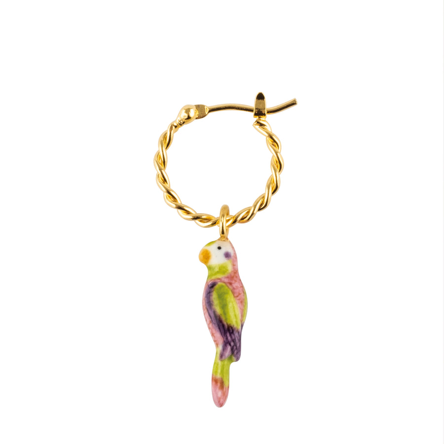 Parakeet with Whiskers mini hoop - Nach Bijoux