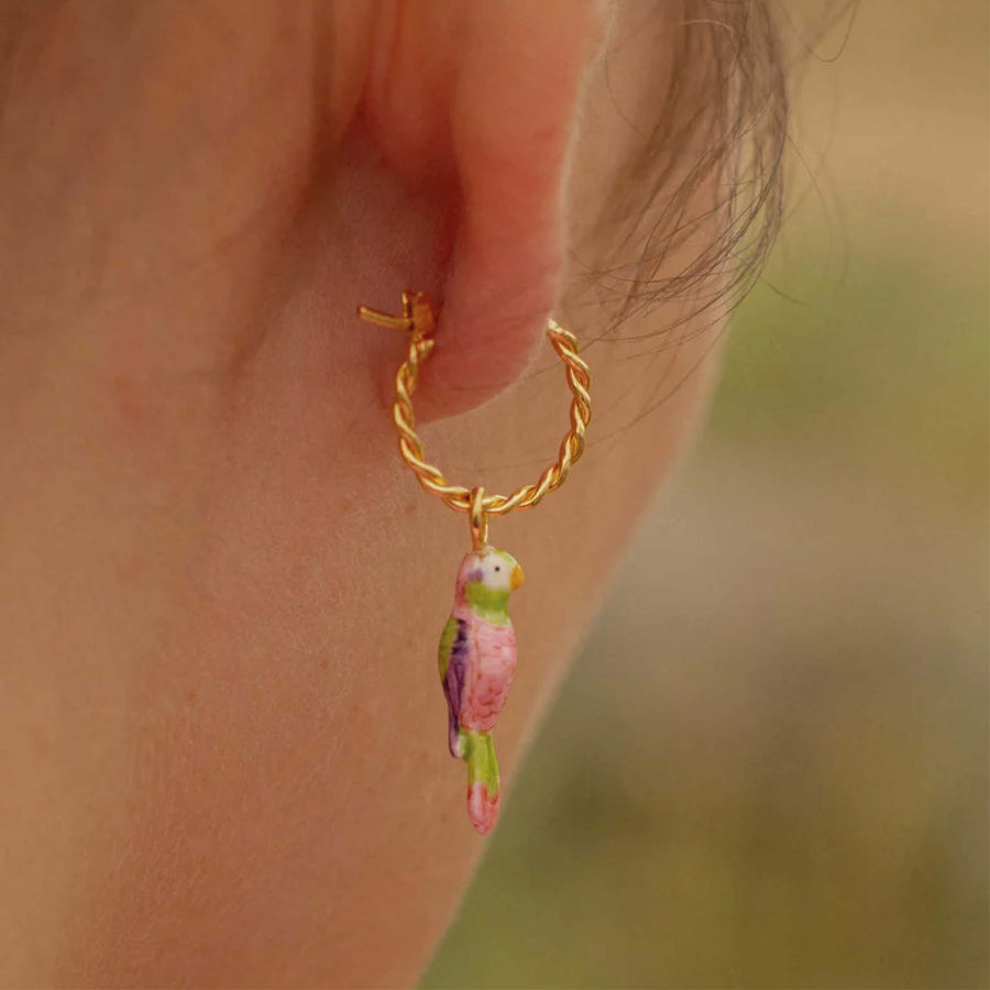 Parakeet with Whiskers mini hoop - Nach Bijoux