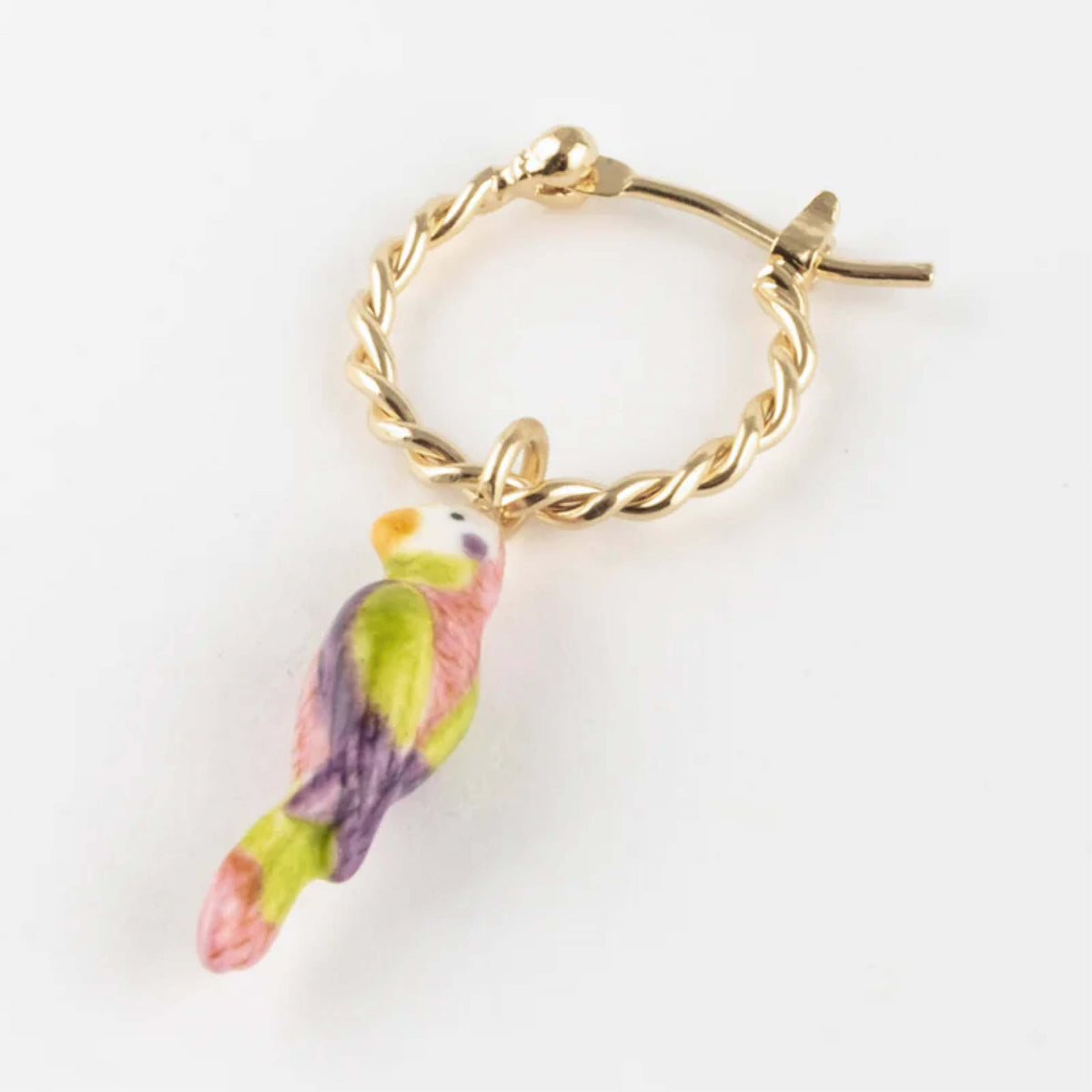 Parakeet with Whiskers mini hoop - Nach Bijoux