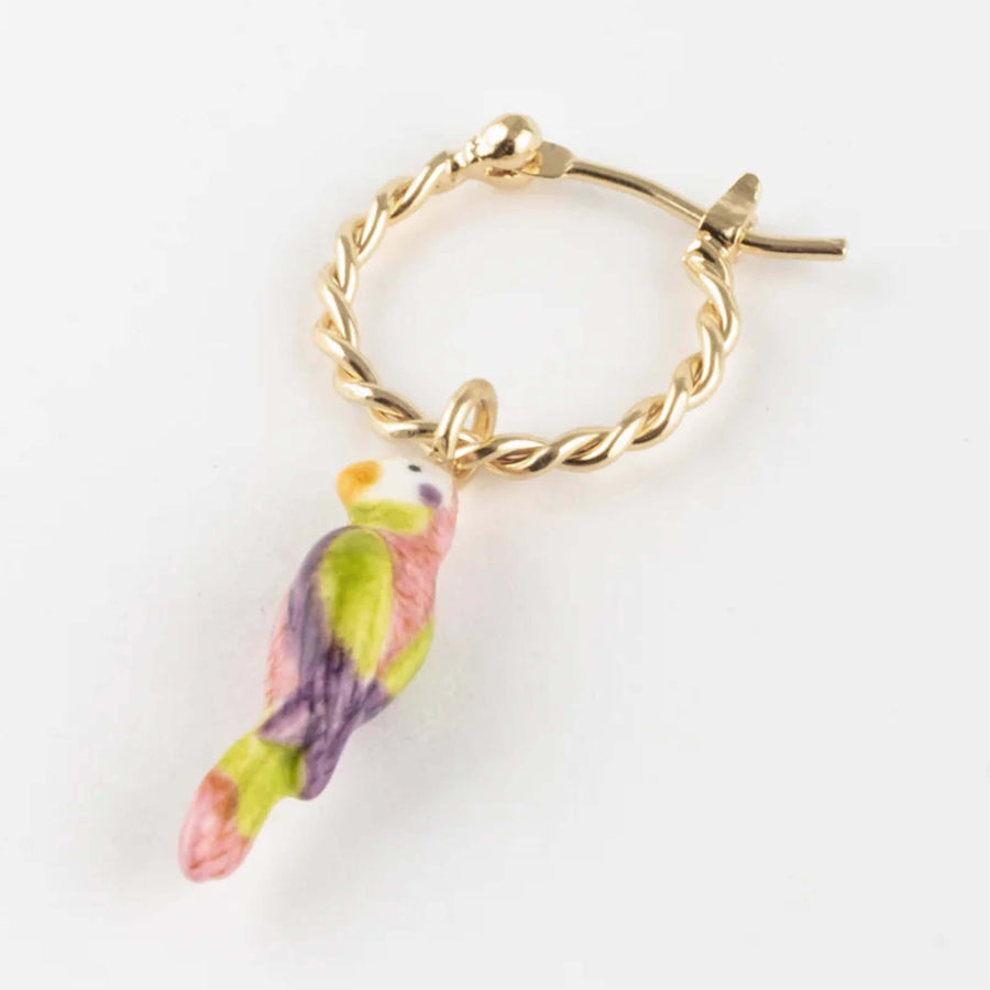 Parakeet with Whiskers mini hoop - Nach Bijoux