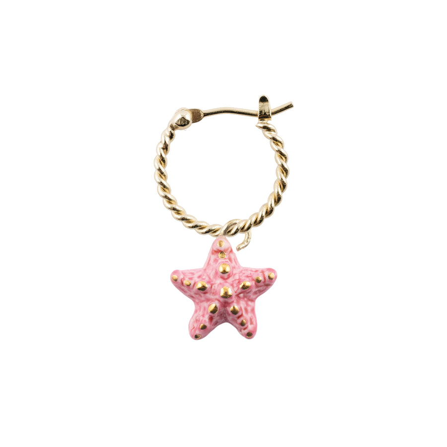 Pink starfish mini hoop - Nach Bijoux