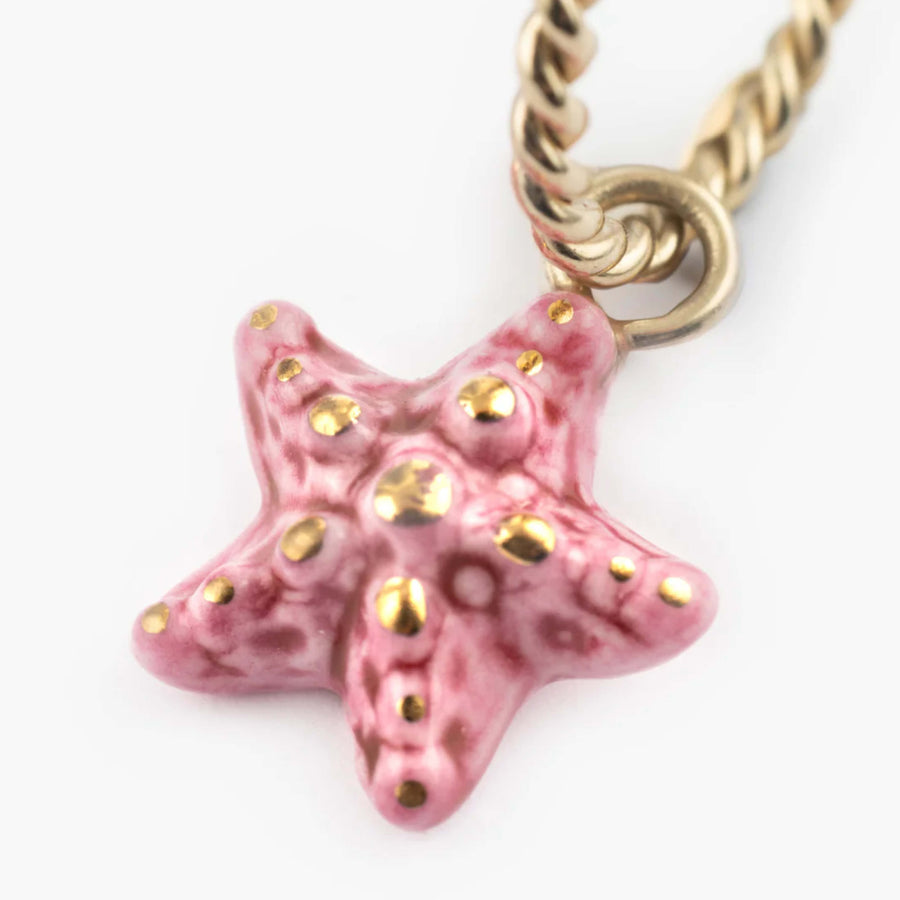 Pink starfish mini hoop - Nach Bijoux