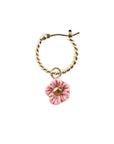 Pink flower mini hoop - Nach Bijoux