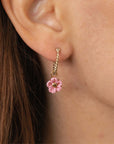 Pink flower mini hoop - Nach Bijoux