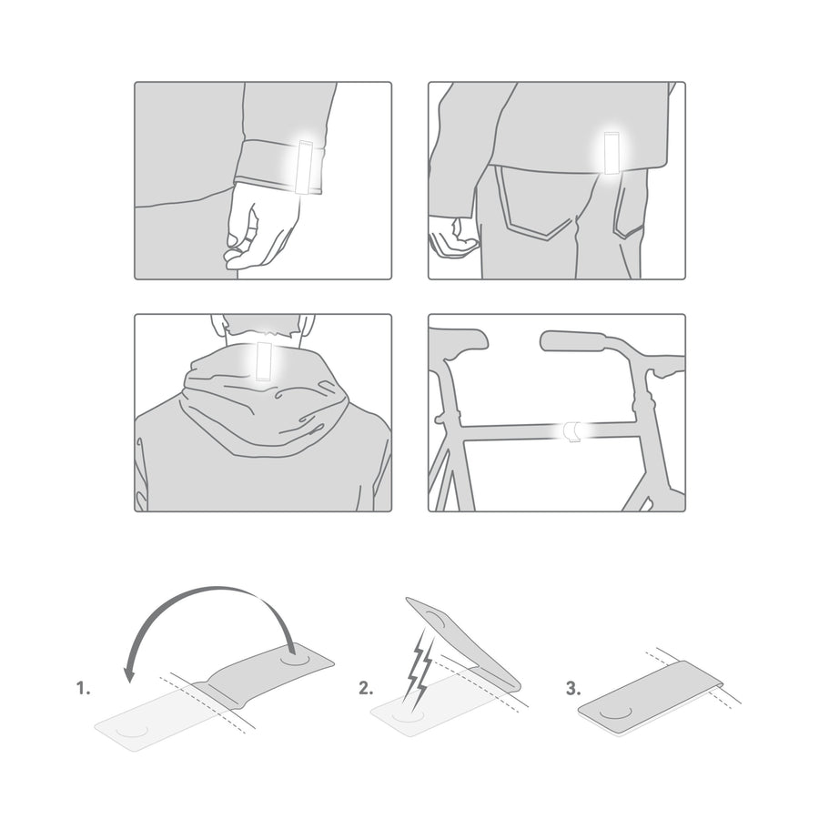 CLIP-ON - Bleikt endurskinsmerk
